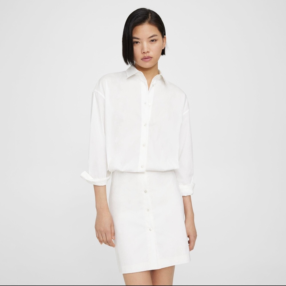 Theory White Shirt Dress